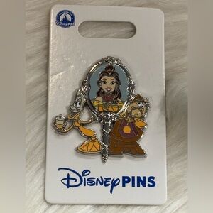 2025 Disney Parks Belle Beauty & The Beast Mirror Cogsworth Lumiere OE Pin